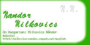 nandor milkovics business card